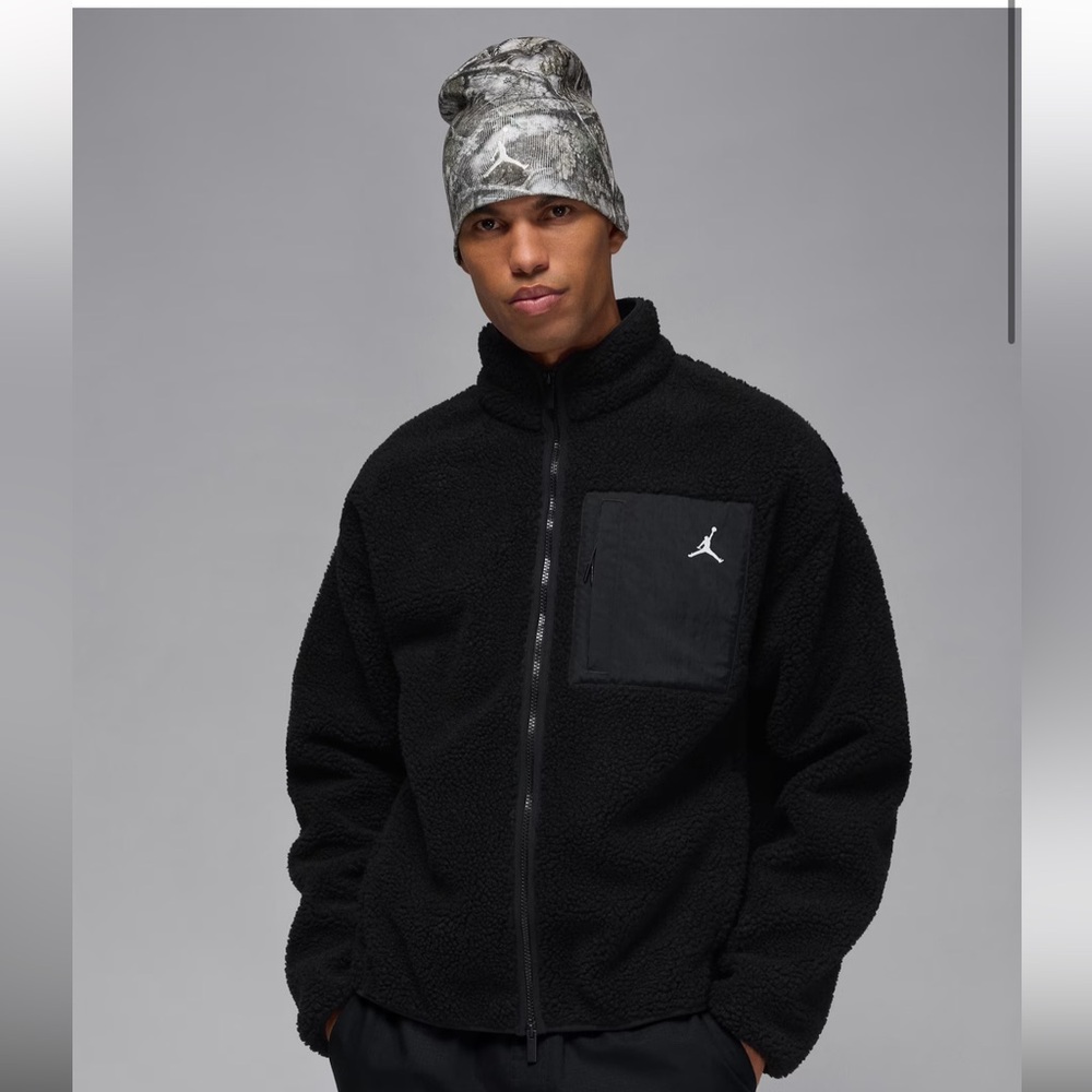 Jordan Flight Men’s High Pile Shearling Sherpa Fleece Jacket Large NWT
